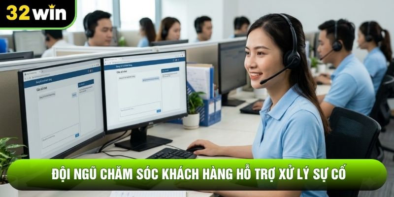 Đội ngũ chăm sóc khách hàng hỗ trợ xử lý sự cố