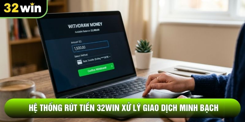 Hệ thống rút tiền 32WIN xử lý giao dịch minh bạch