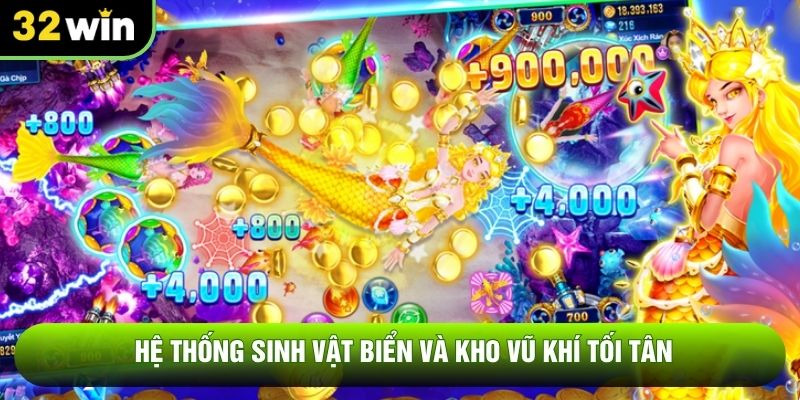 Hệ thống sinh vật biển và kho vũ khí tối tân